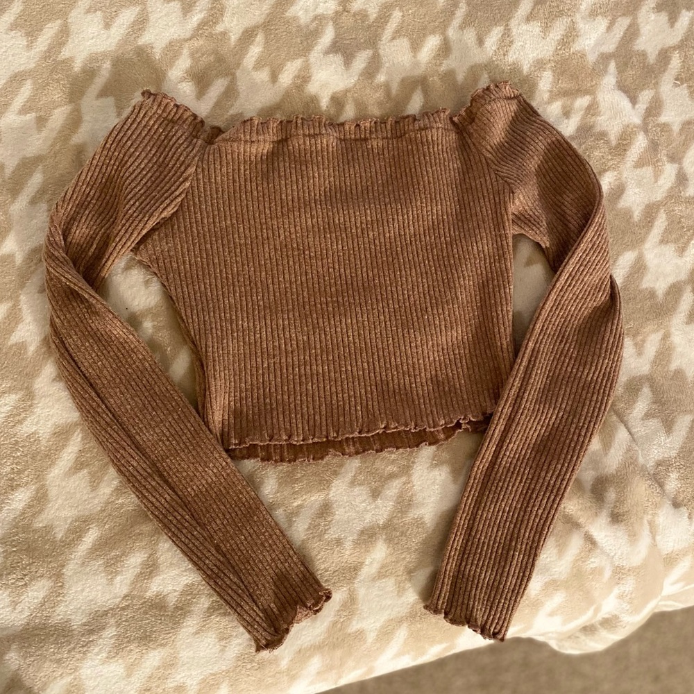 Womens Brown Crop Top